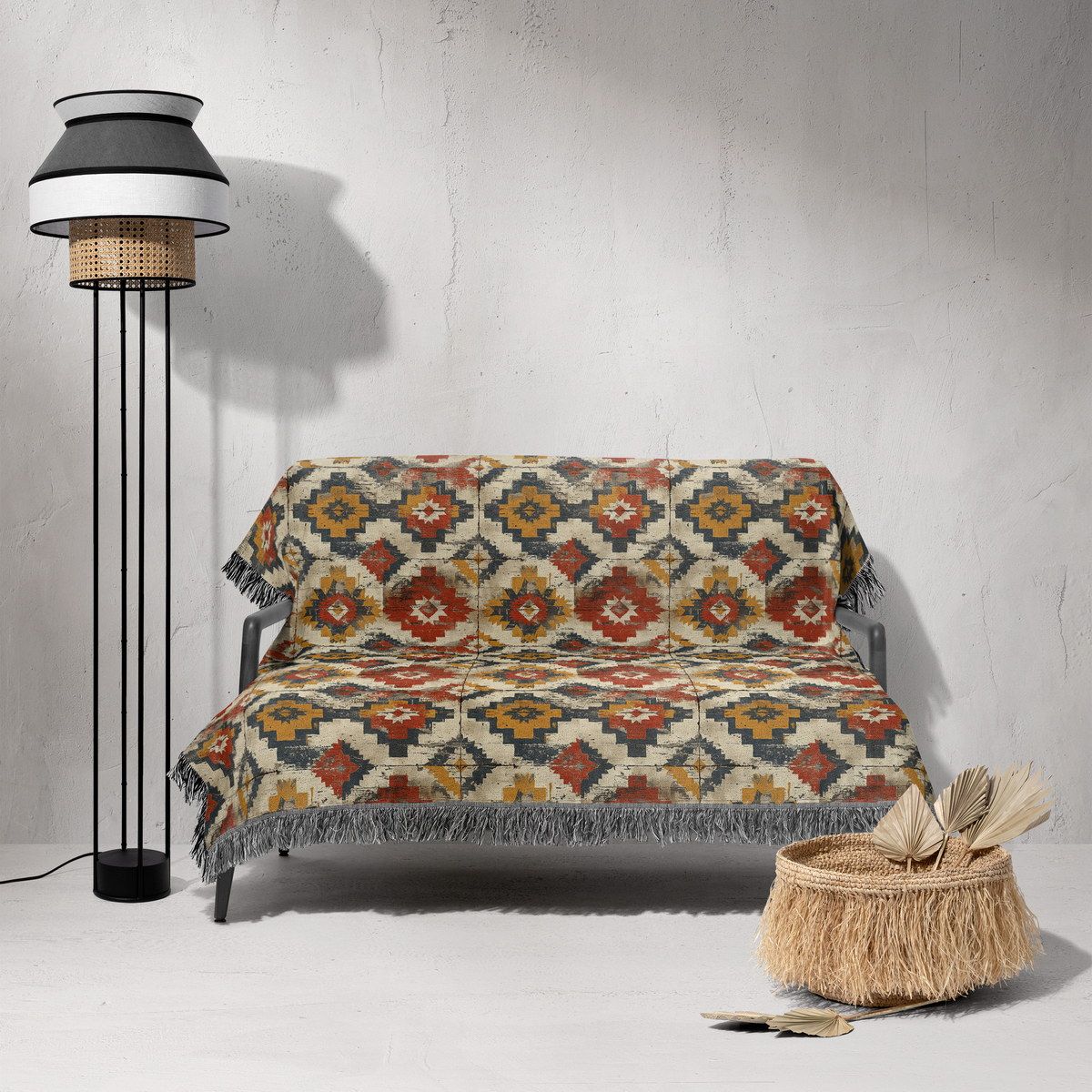 شال مبل ریش دار sofa shawl 22