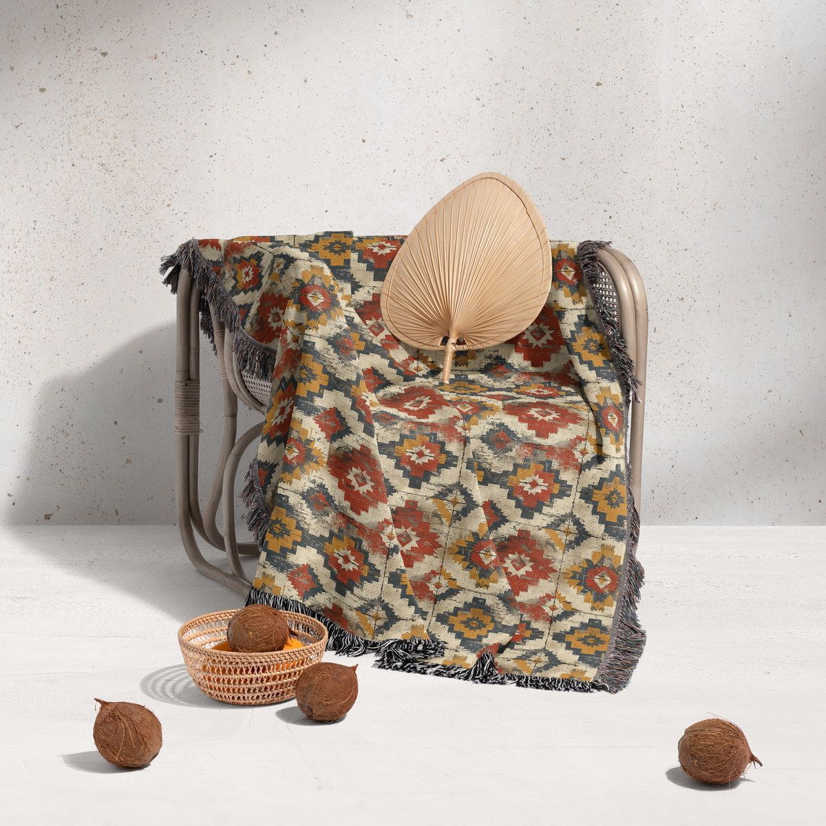 شال مبل ریش دار sofa shawl 22