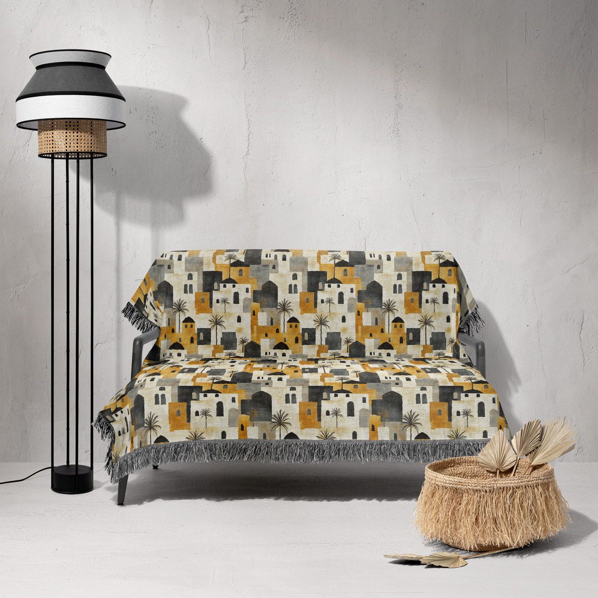 شال مبل ریش دار sofa shawl 24