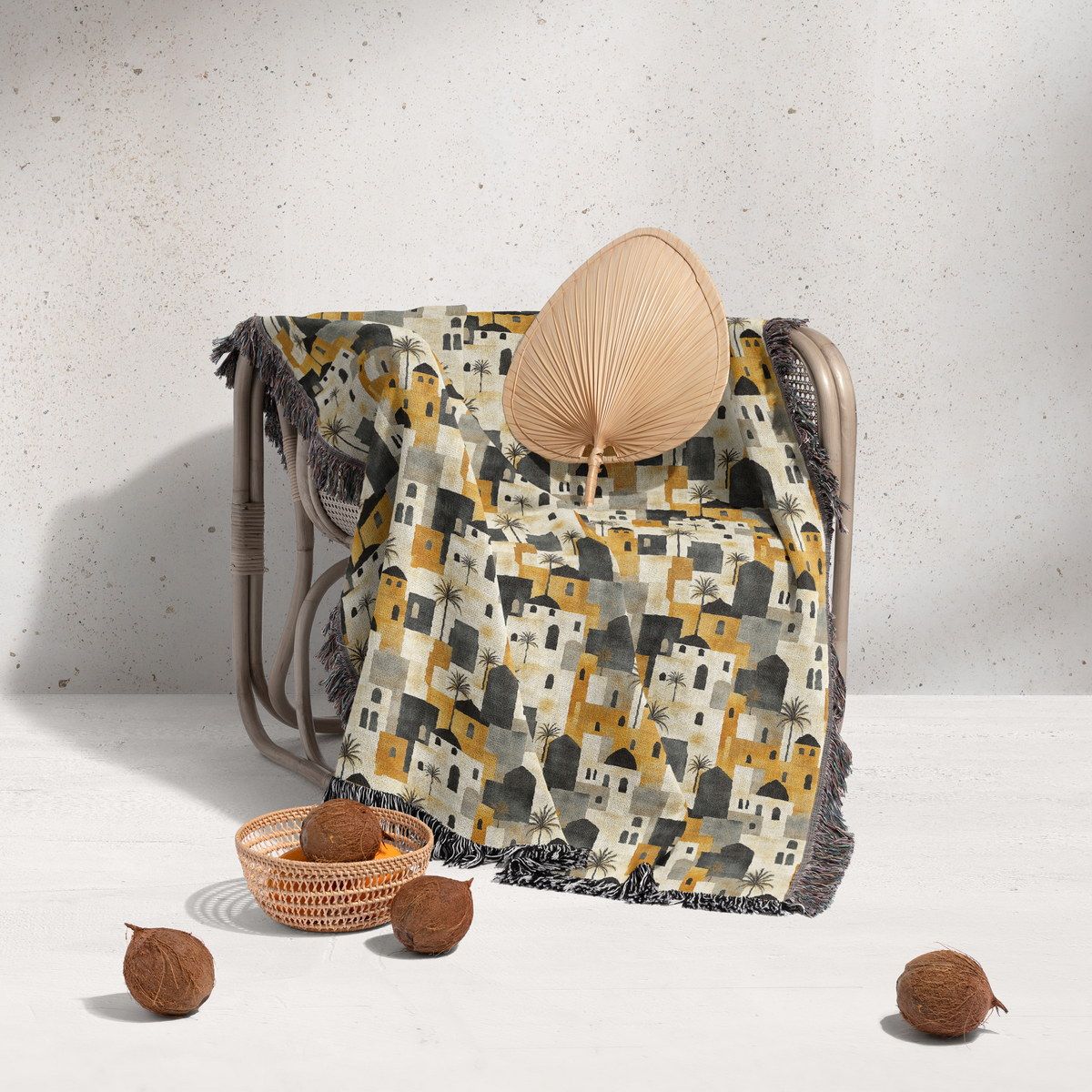 شال مبل ریش دار sofa shawl 24