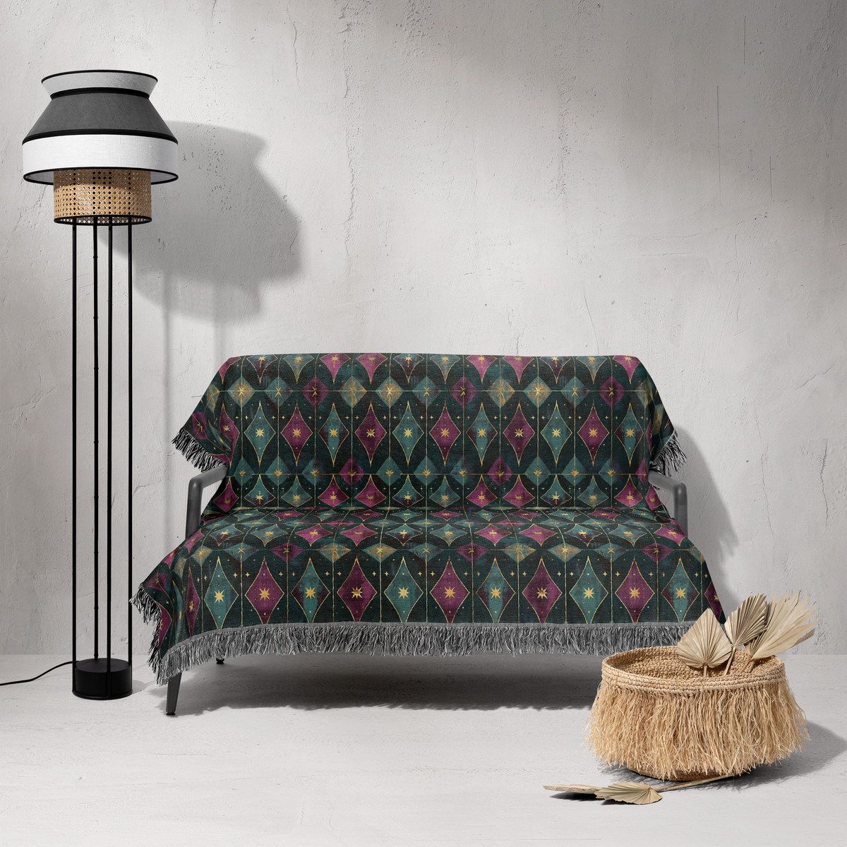 شال مبل ریش دار sofa shawl 37