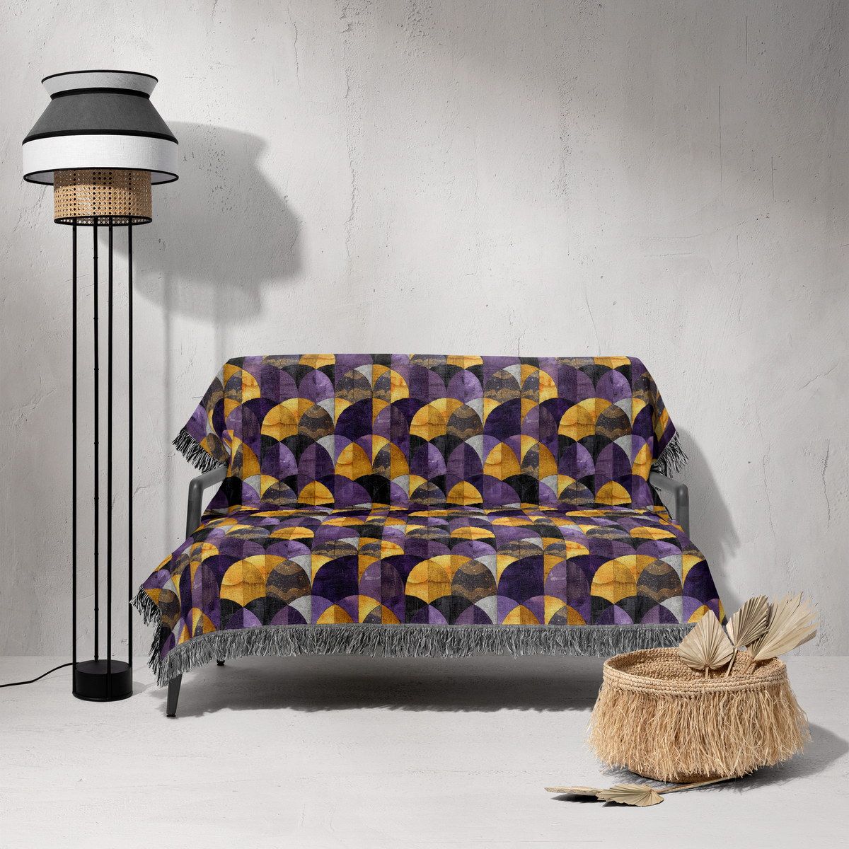 شال مبل ریش دار sofa shawl 38