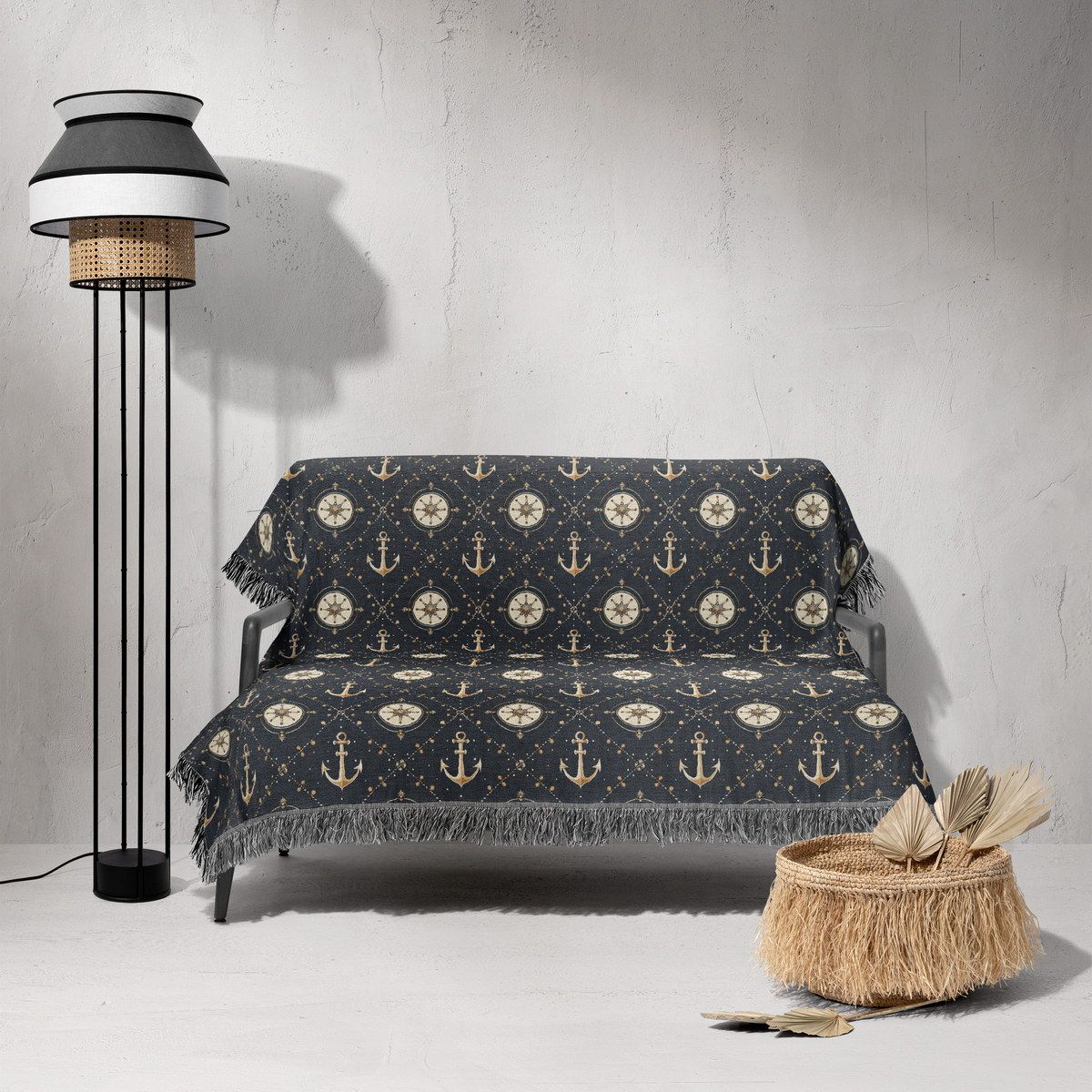 شال مبل ریش دار sofa shawl 42