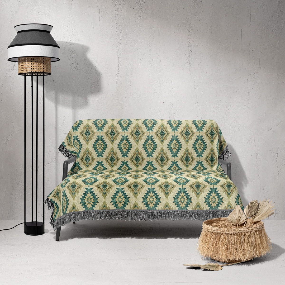 شال مبل ریش دار sofa shawl 44