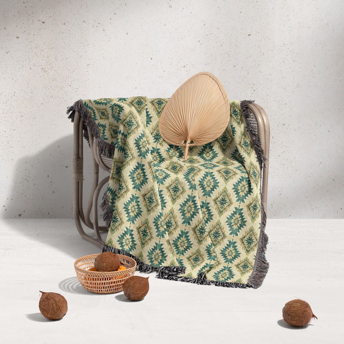 شال مبل ریش دار sofa shawl 44