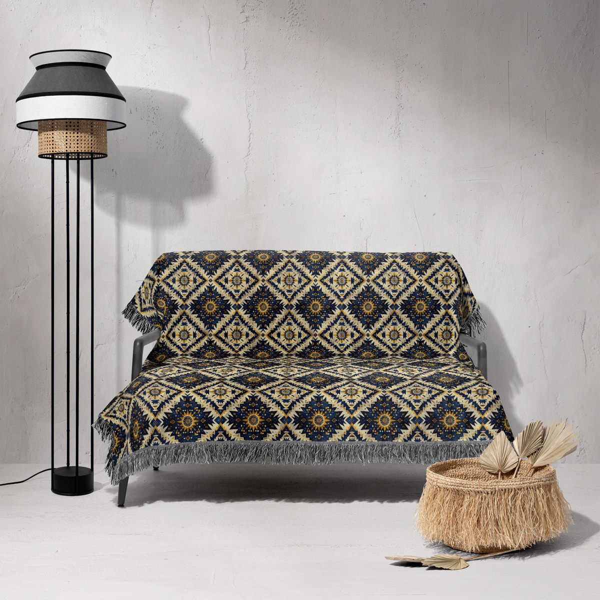 شال مبل ریش دار sofa shawl 45