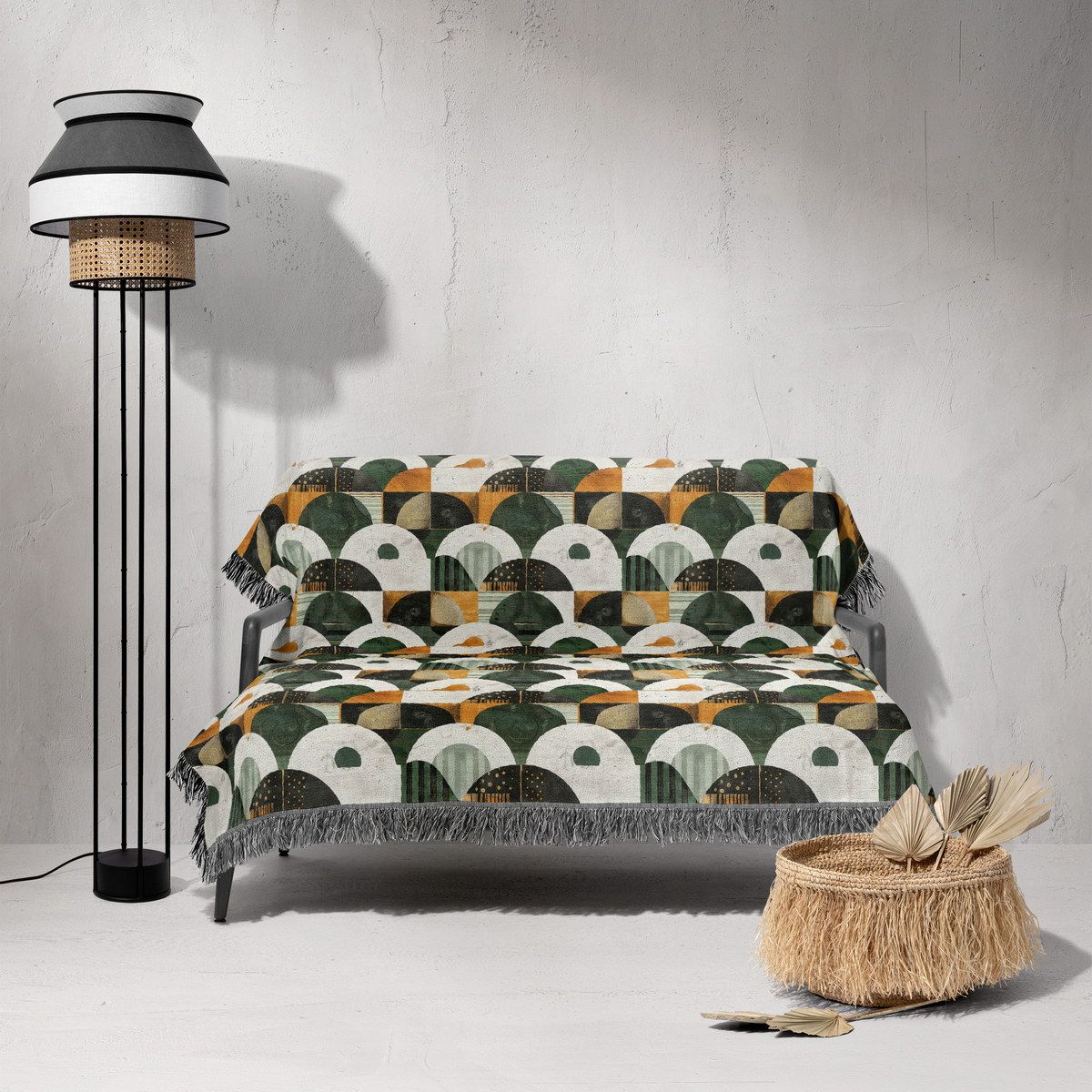 شال مبل ریش دار sofa shawl 49