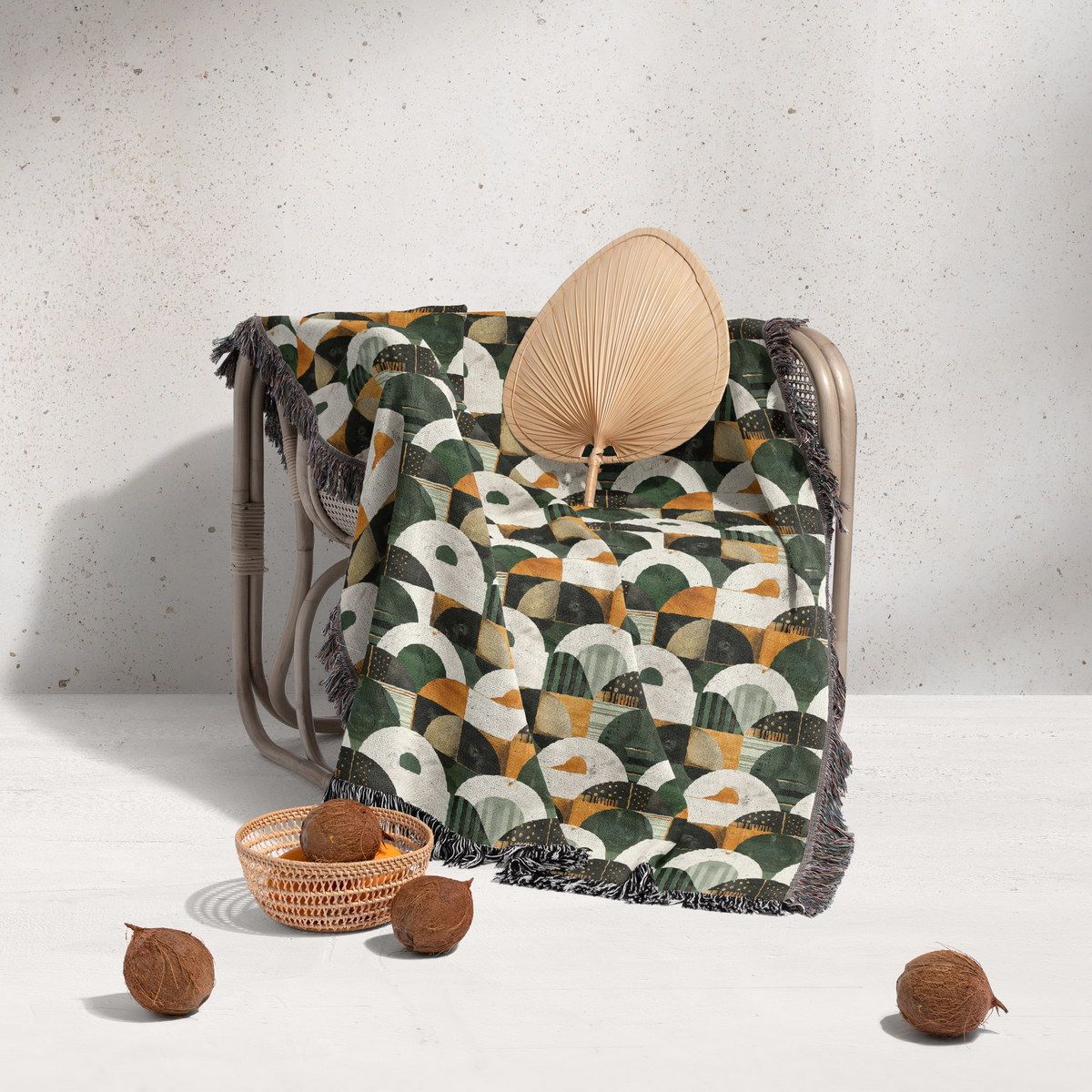 شال مبل ریش دار sofa shawl 49