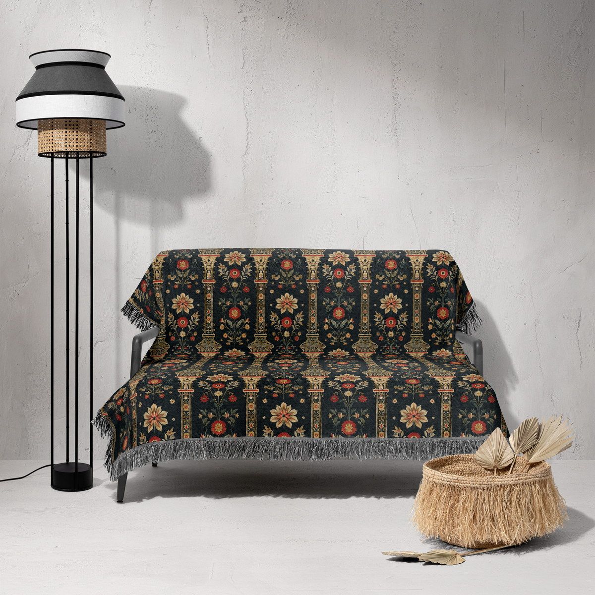 شال مبل ریش دار sofa shawl 53