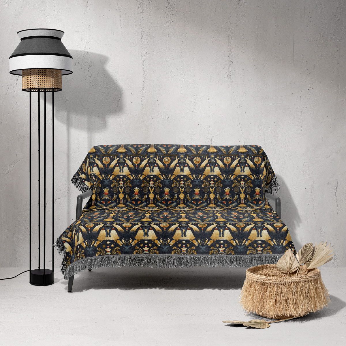 شال مبل ریش دار sofa shawl 54