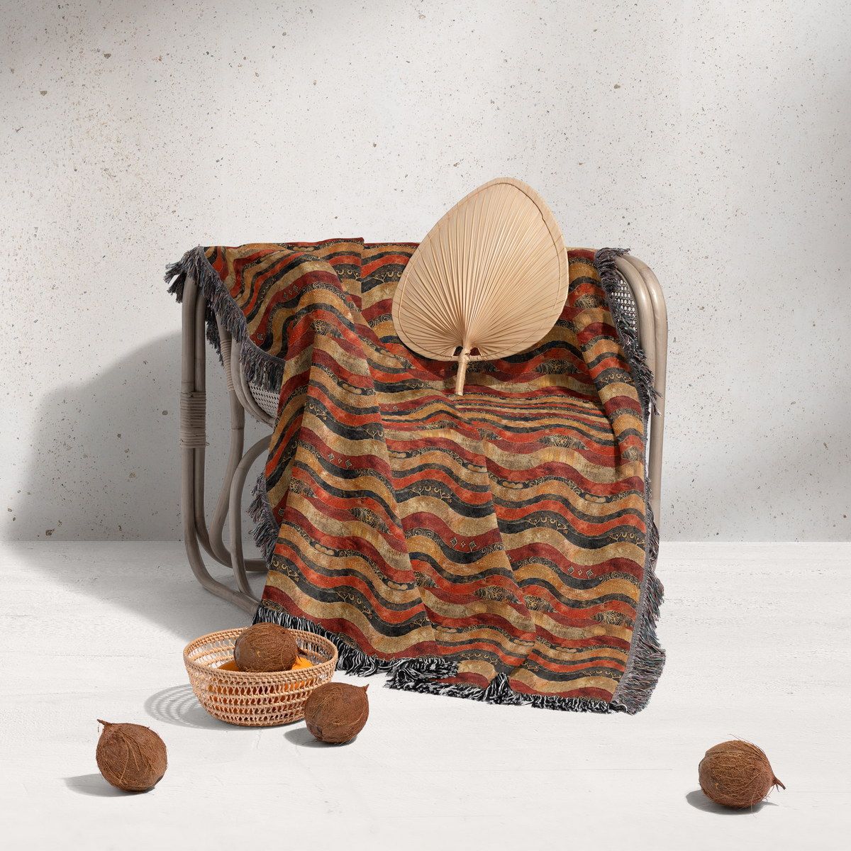 شال مبل ریش دار sofa shawl 55