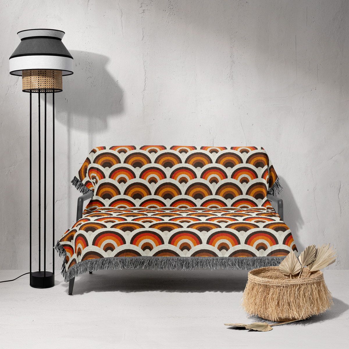 شال مبل ریش دار sofa shawl 56