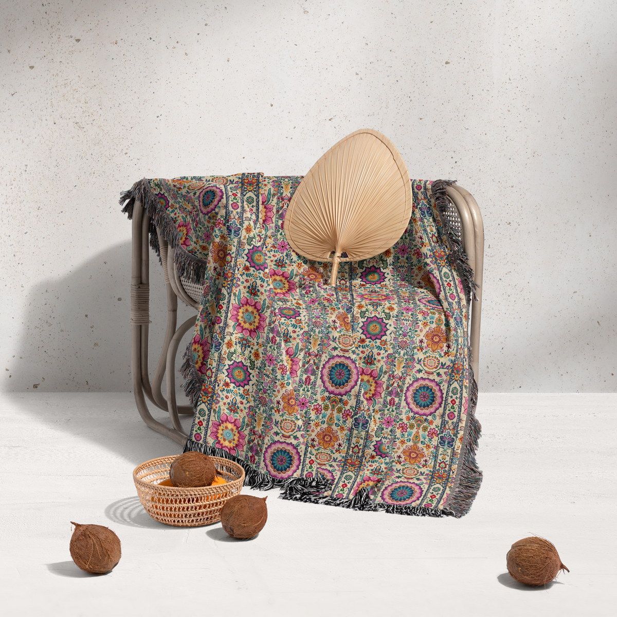 شال مبل ریش دار sofa shawl 57