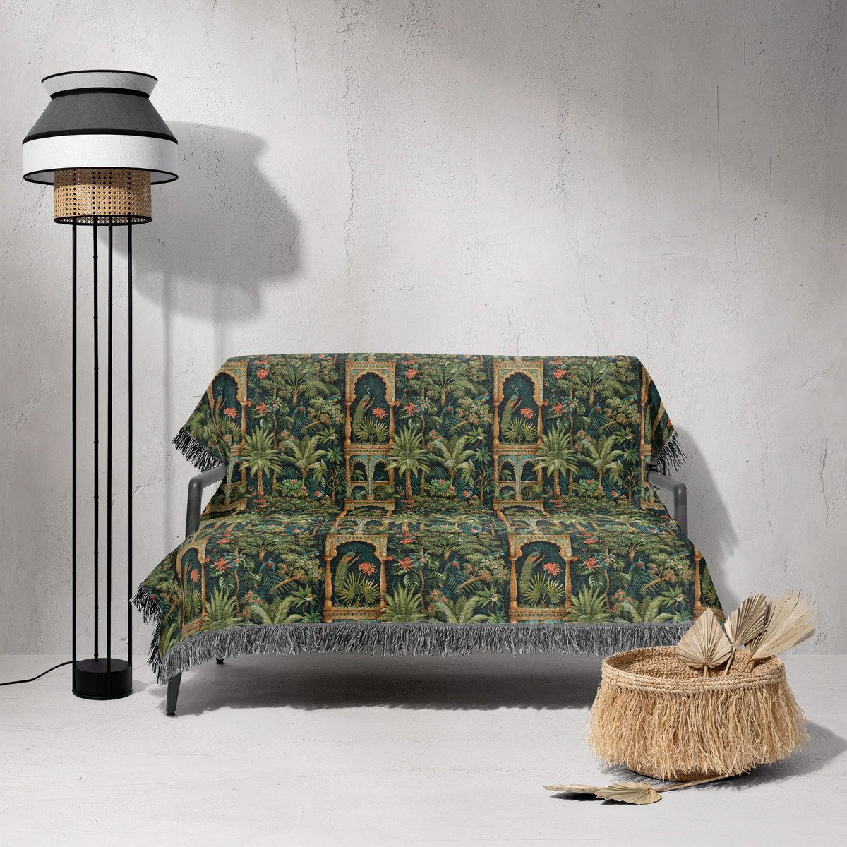 شال مبل ریش دار sofa shawl 58