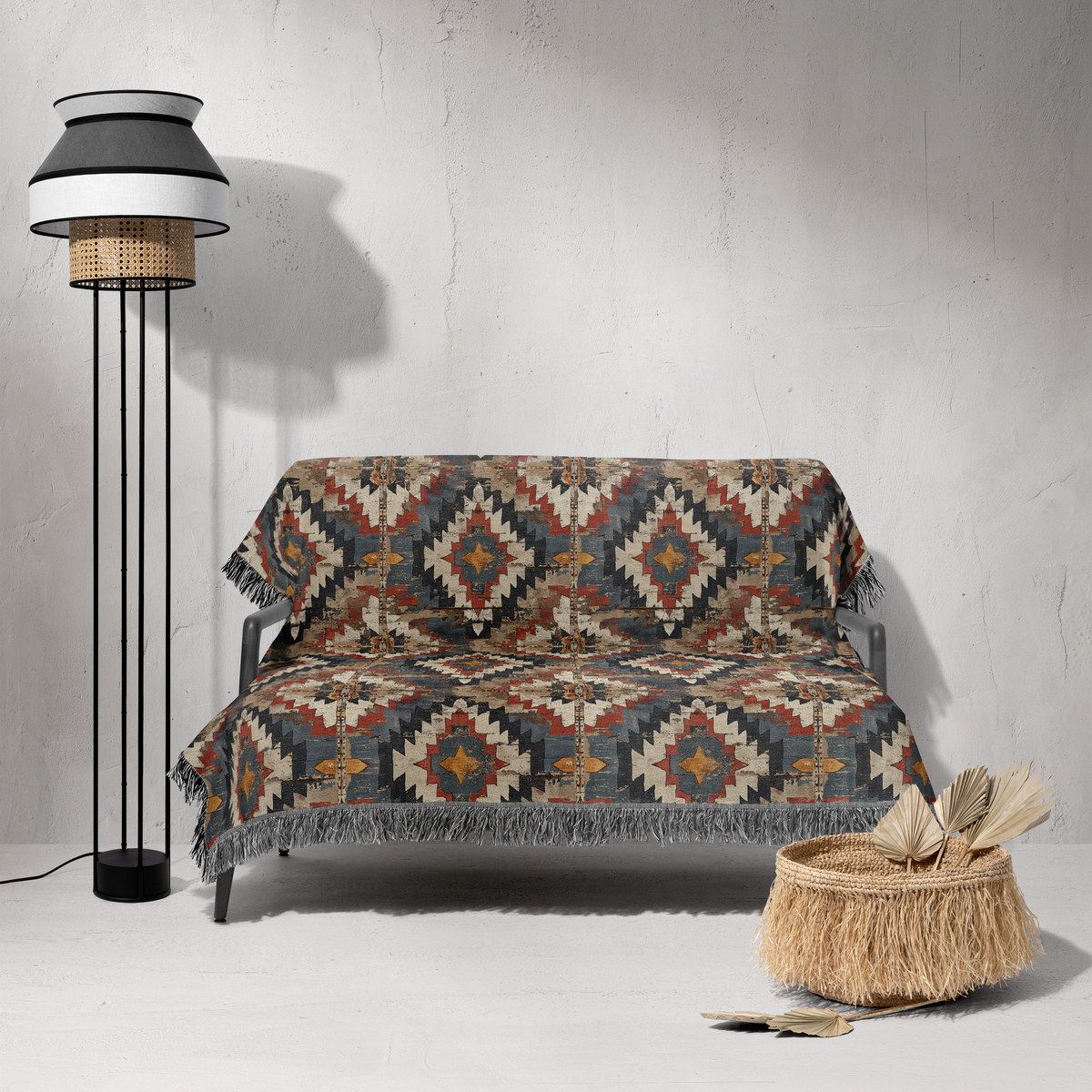 شال مبل ریش دار sofa shawl 59