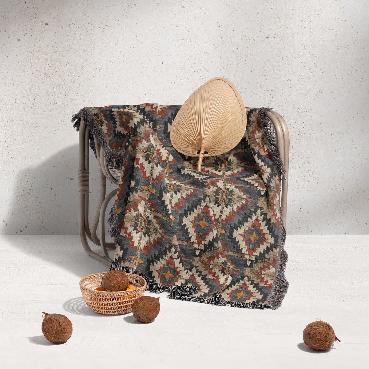 شال مبل ریش دار sofa shawl 59