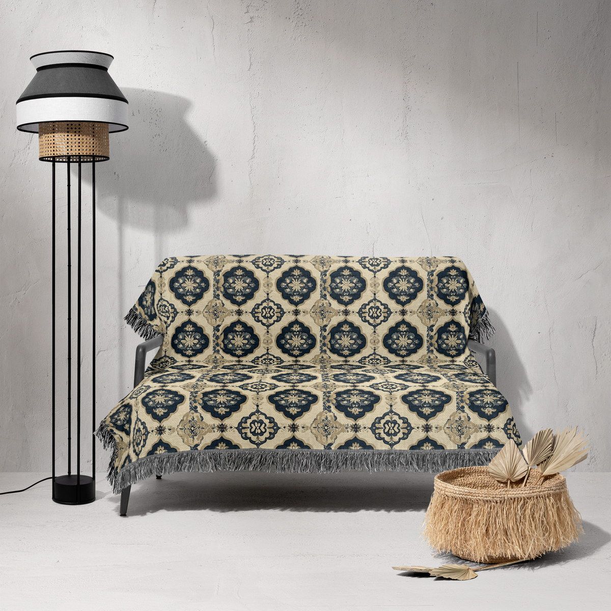 شال مبل ریش دار sofa shawl 60