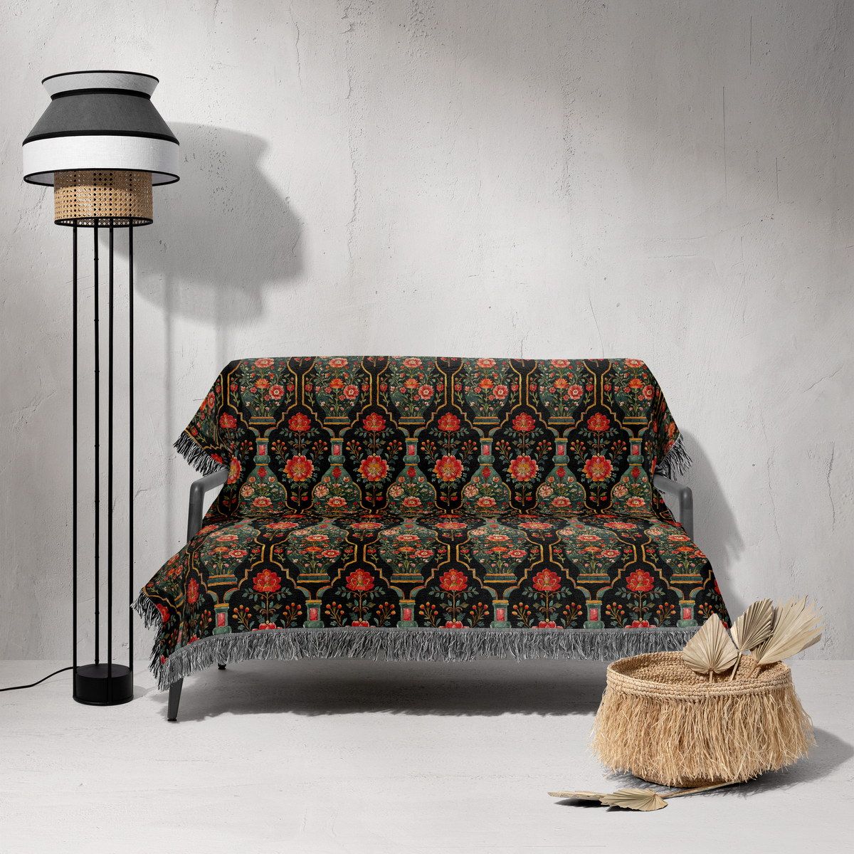 شال مبل ریش دار sofa shawl 62