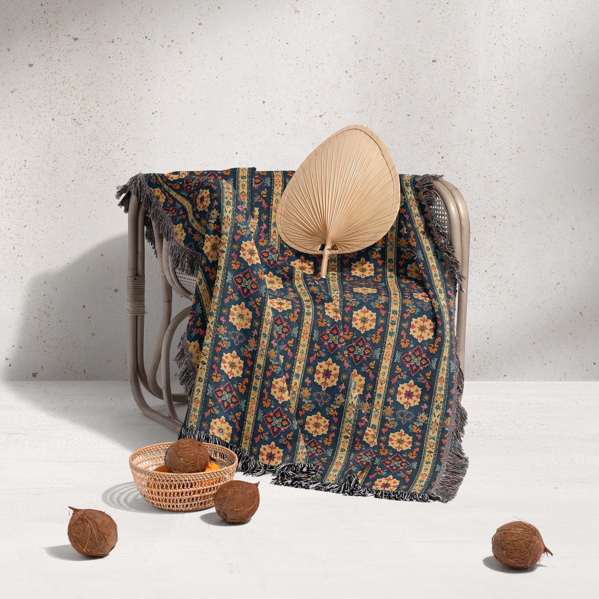 شال مبل ریش دار sofa shawl 63