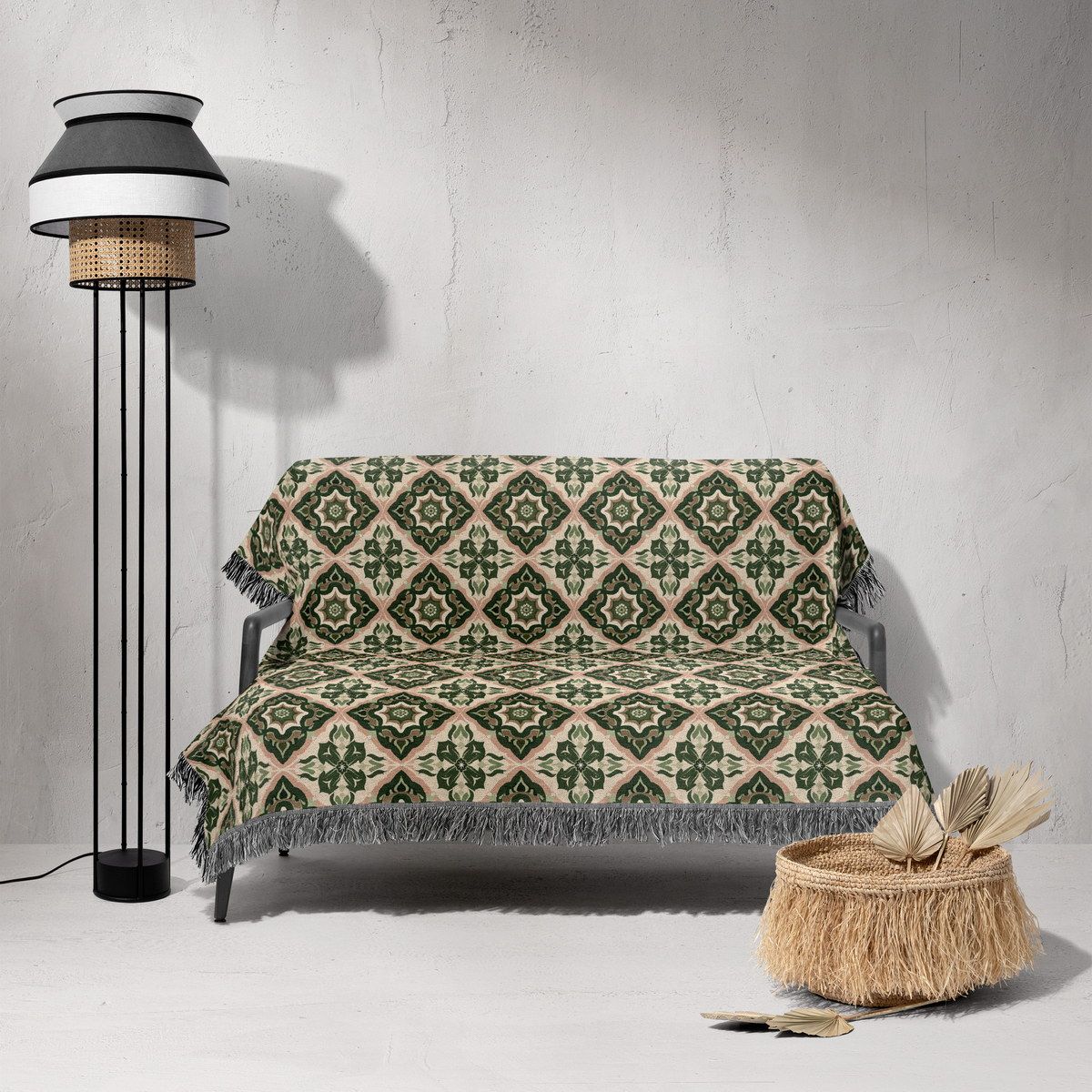 شال مبل ریش دار sofa shawl 64