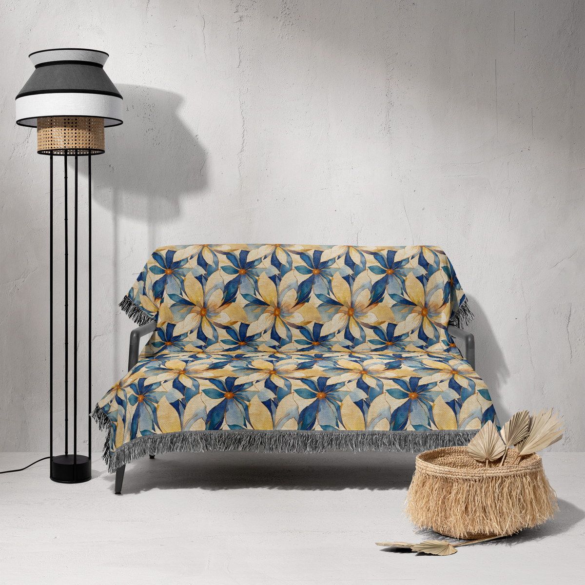 شال مبل ریش دار sofa shawl 67