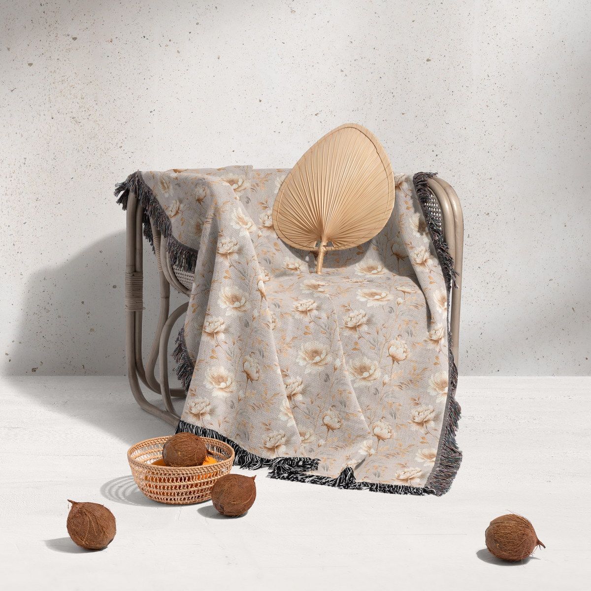 شال مبل ریش دار sofa shawl 70