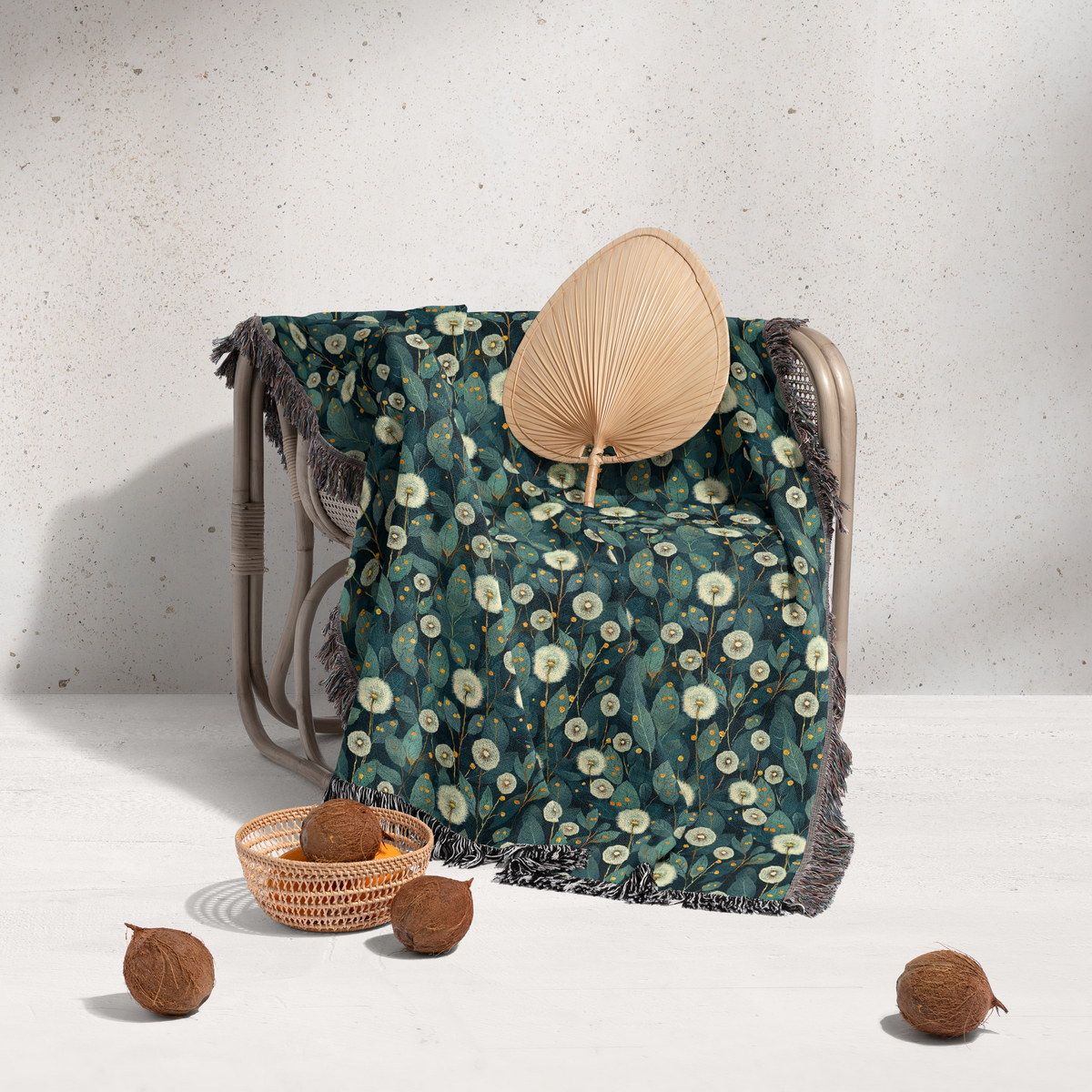 شال مبل ریش دار sofa shawl 76