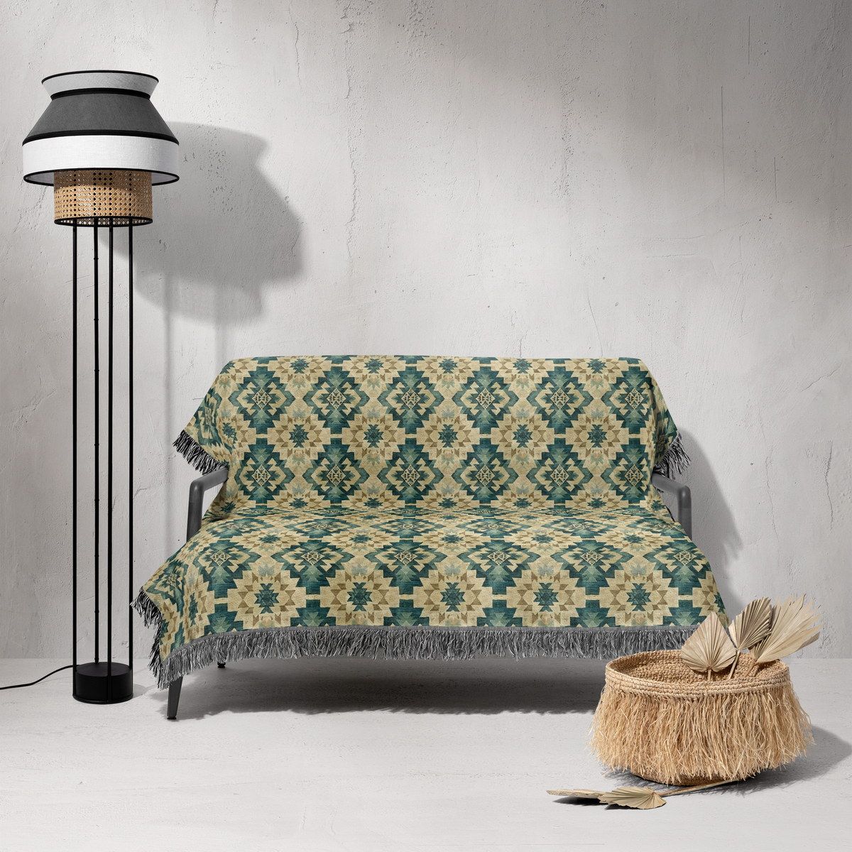 شال مبل ریش دار sofa shawl 84