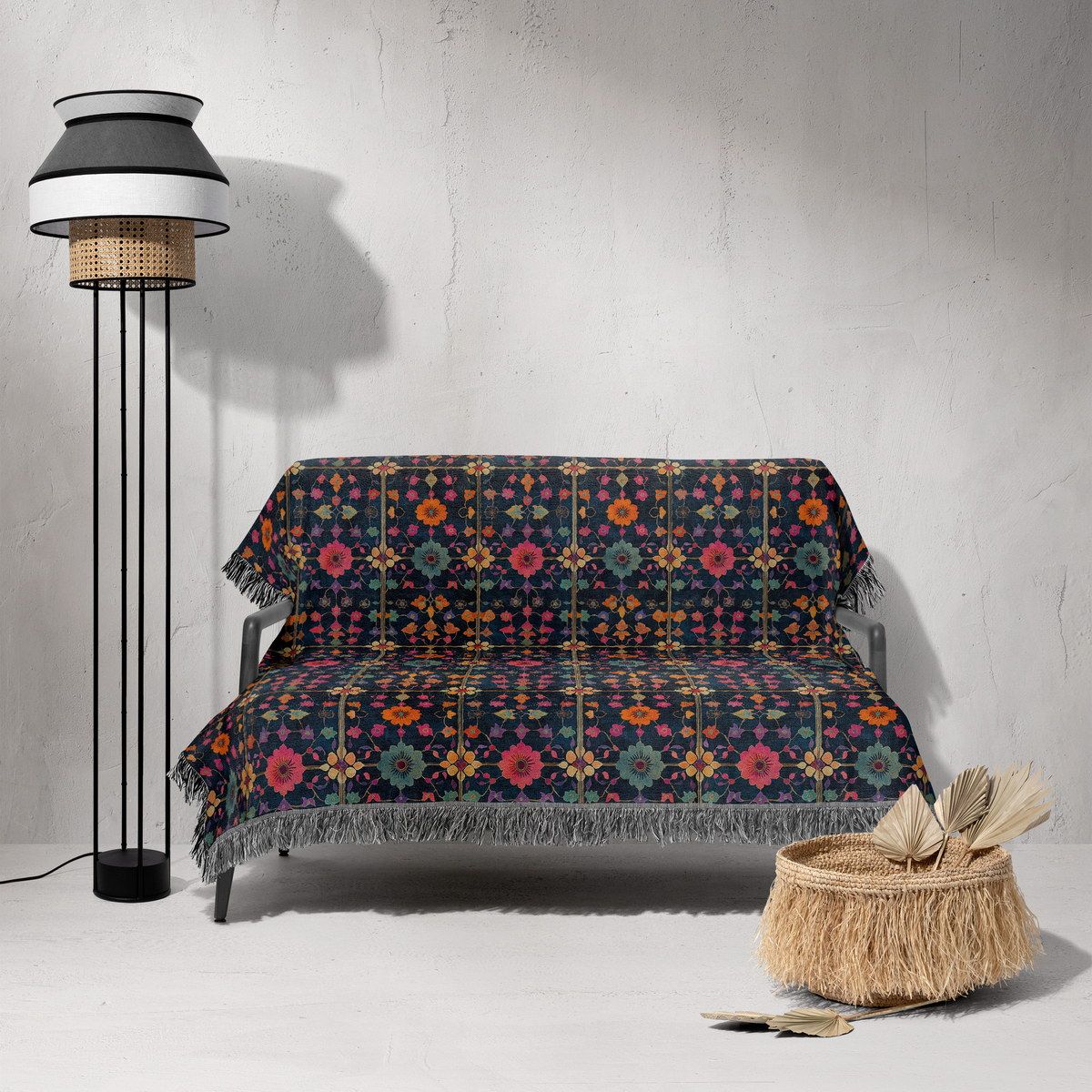 شال مبل ریش دار sofa shawl 103