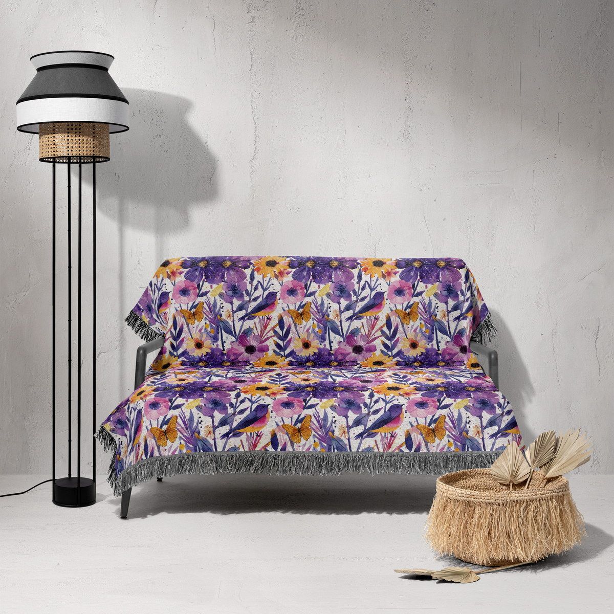 شال مبل ریش دار sofa shawl 105