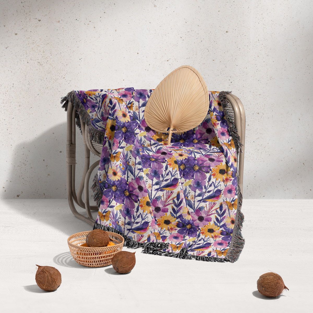 شال مبل ریش دار sofa shawl 105