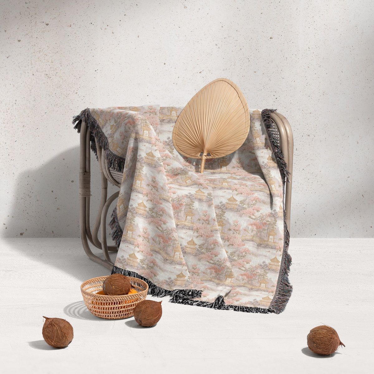 شال مبل ریش دار sofa shawl 109