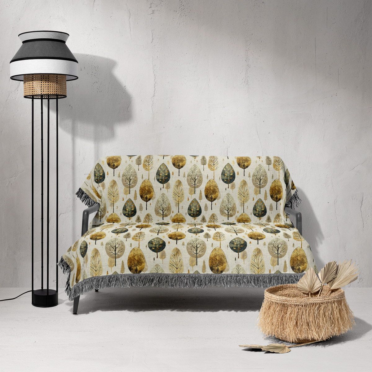 شال مبل ریش دار sofa shawl 113