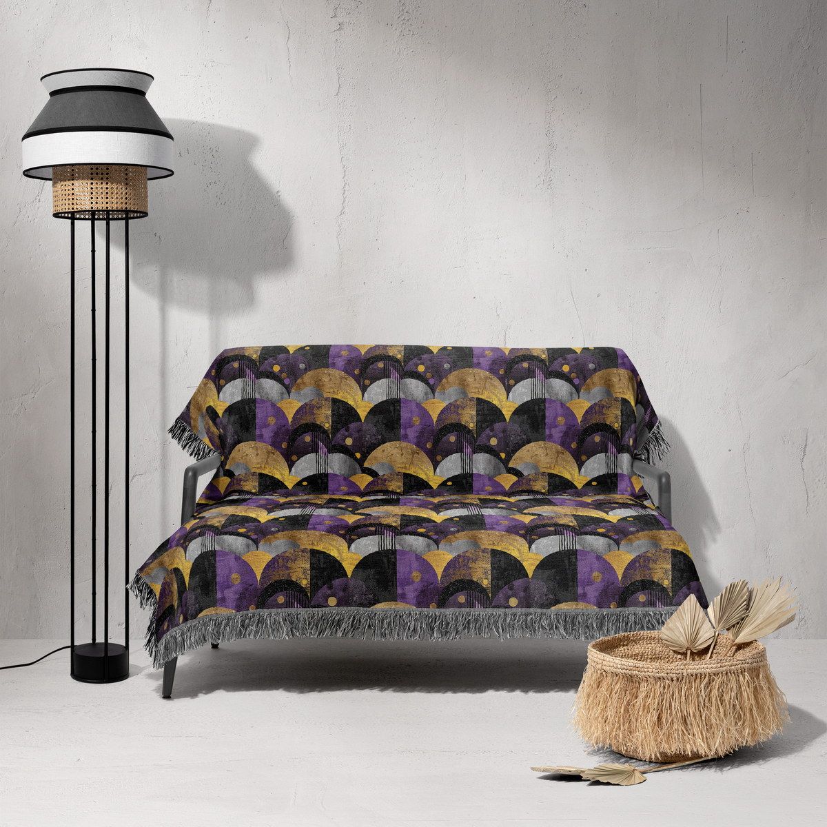 شال مبل ریش دار sofa shawl 115