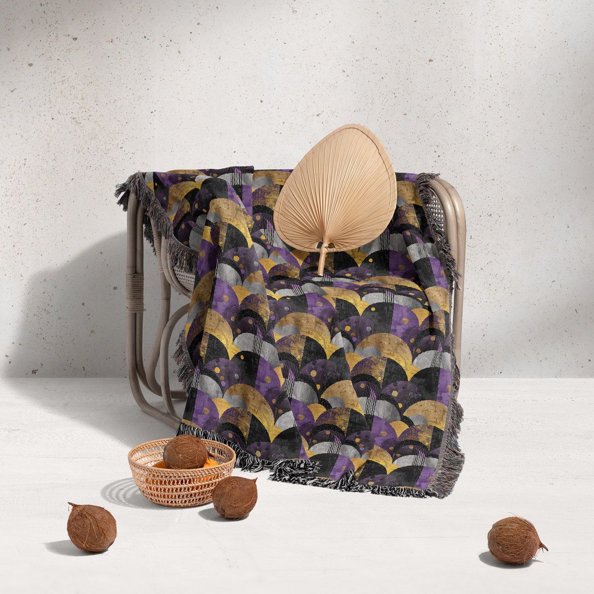 شال مبل ریش دار sofa shawl 115