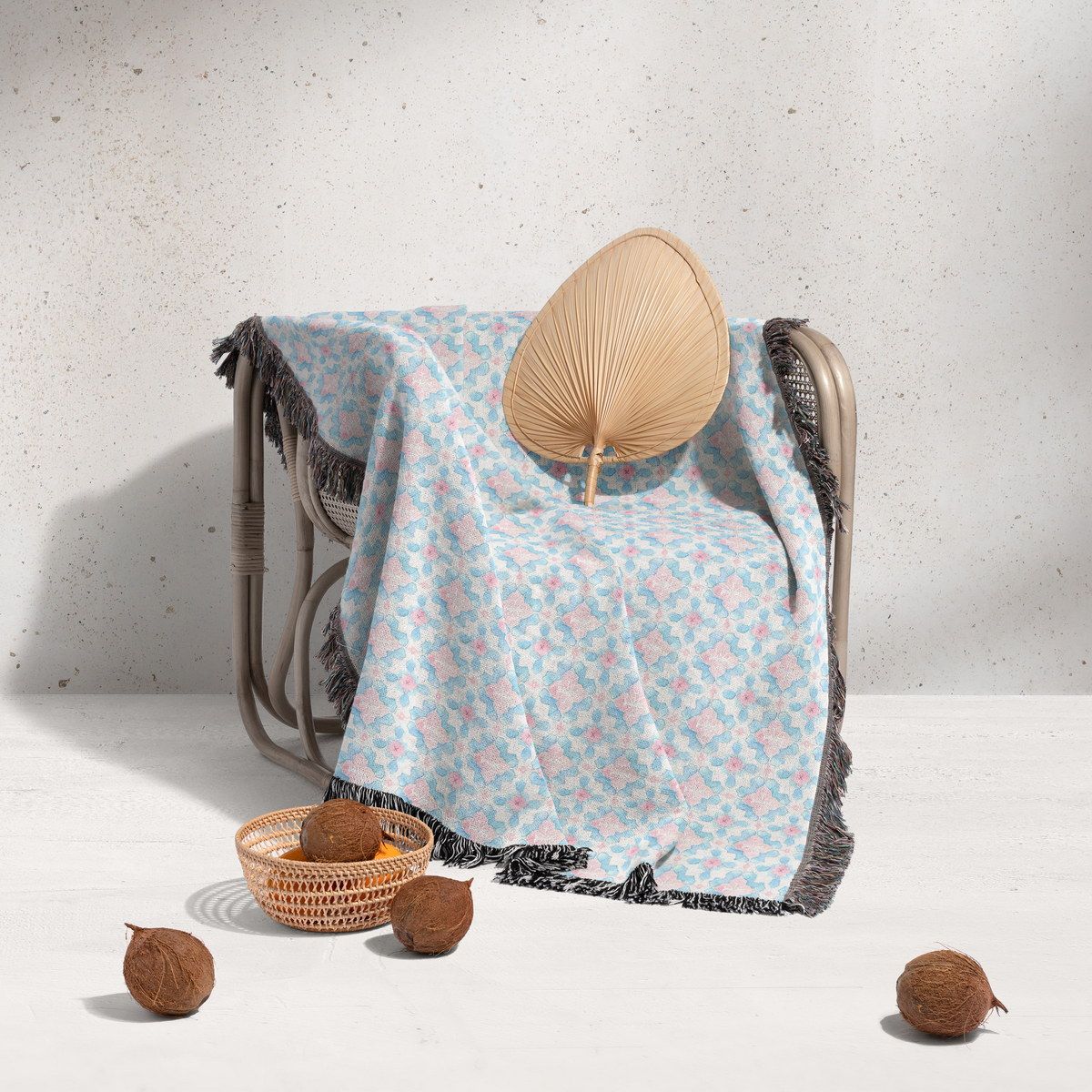 شال مبل ریش دار sofa shawl 118