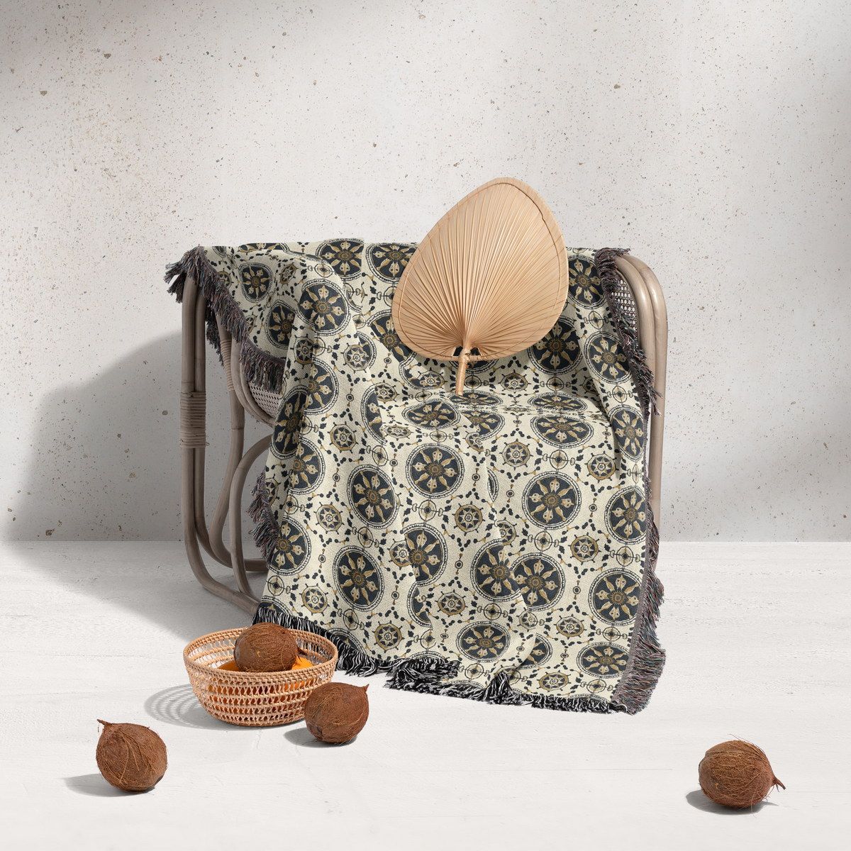 شال مبل ریش دار sofa shawl 119