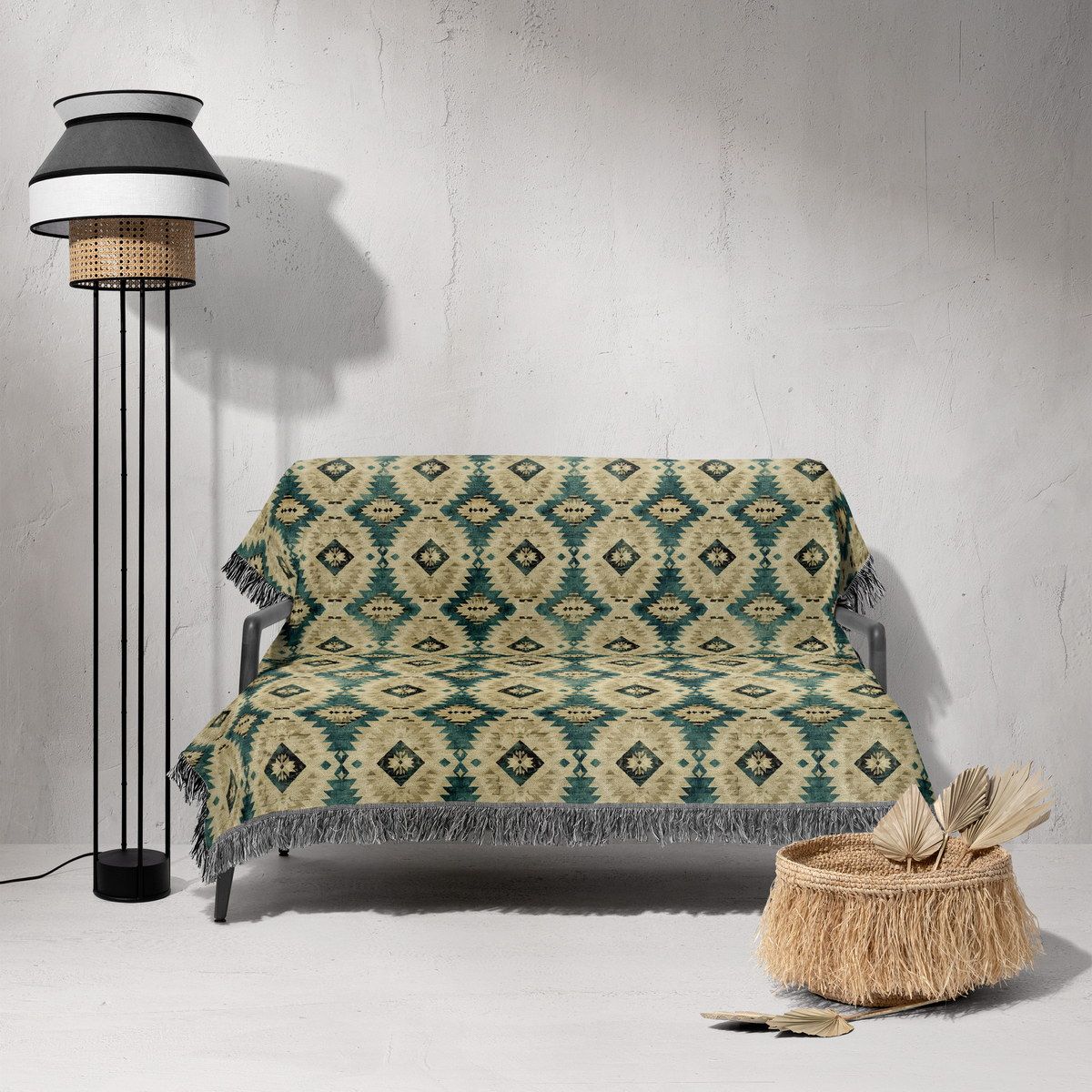 شال مبل ریش دار sofa shawl 121