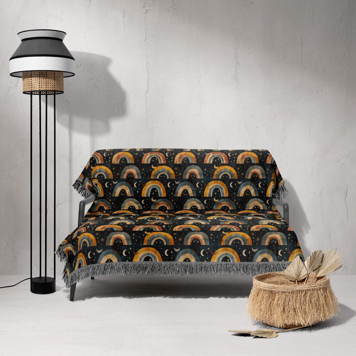 شال مبل ریش دار sofa shawl 124