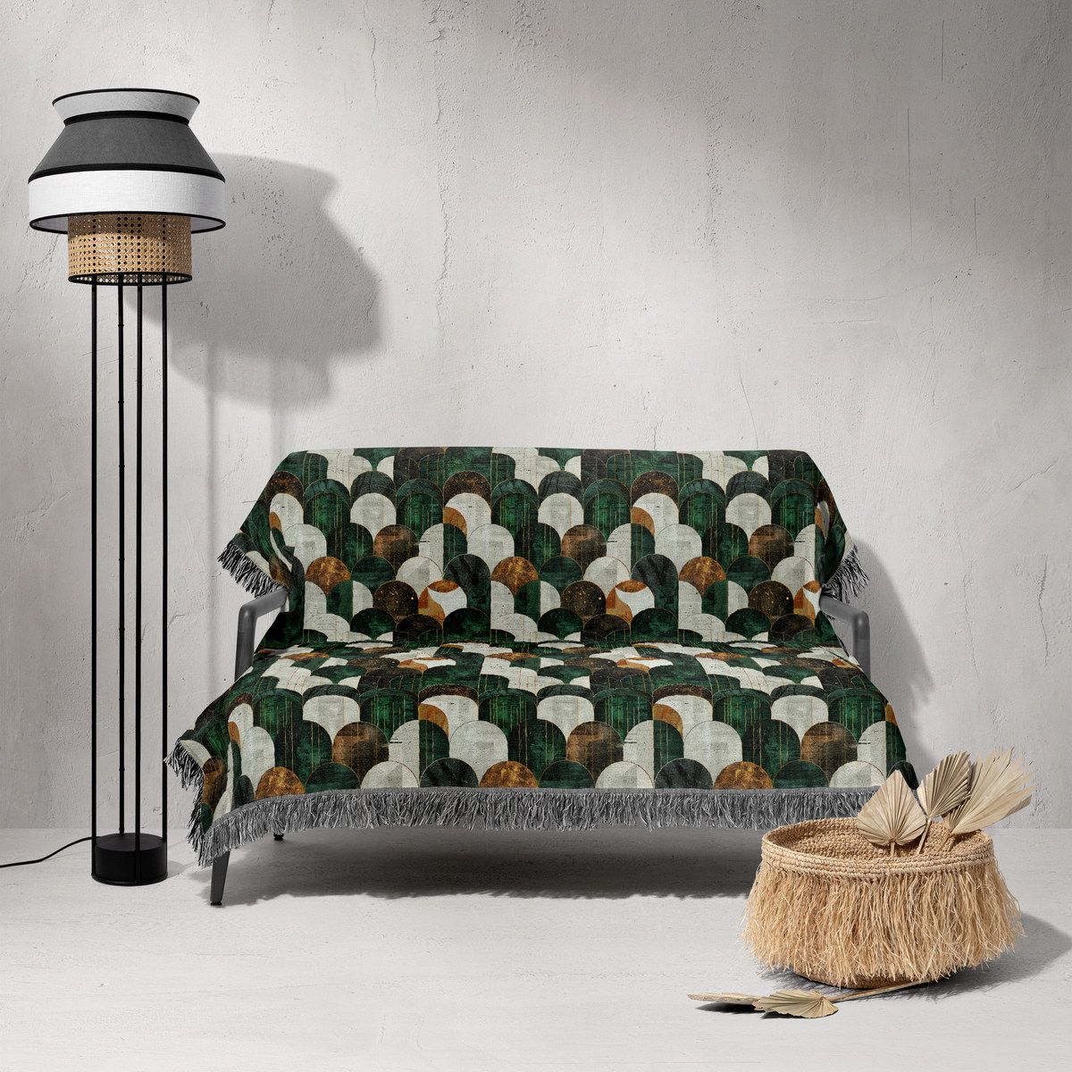 شال مبل ریش دار sofa shawl 126