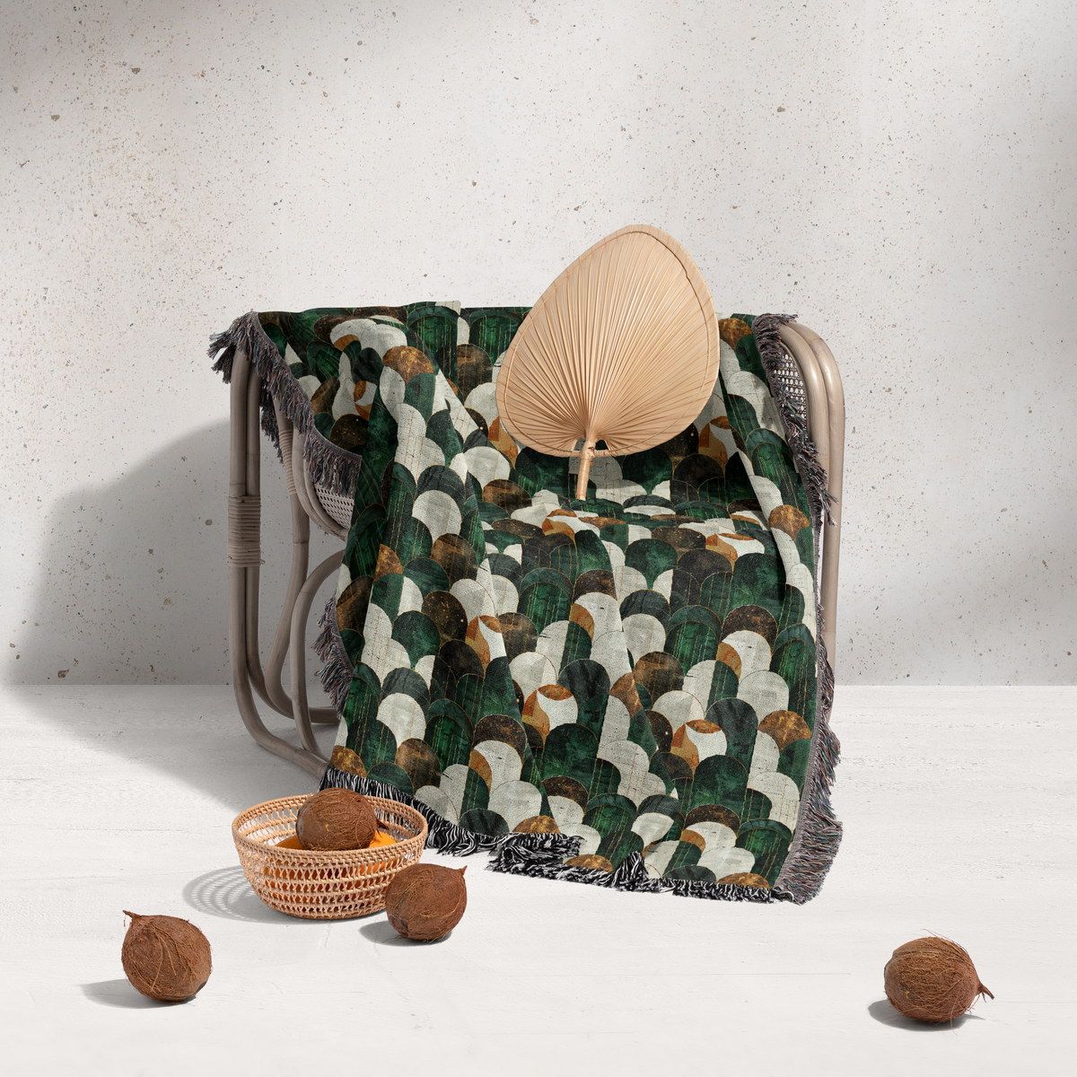 شال مبل ریش دار sofa shawl 126