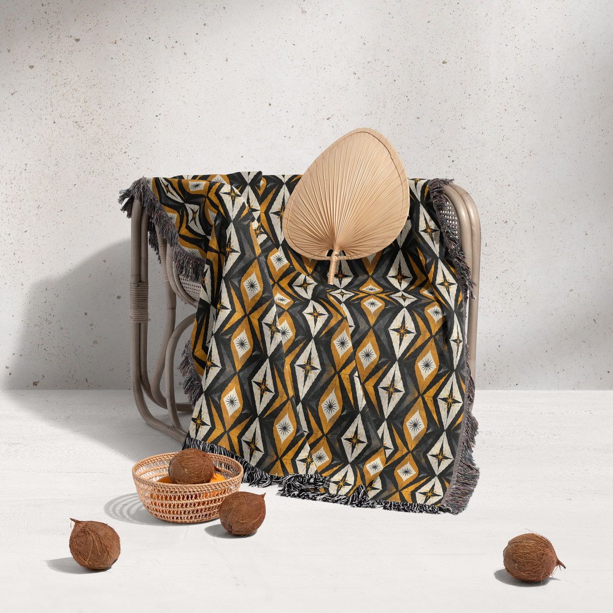 شال مبل ریش دار sofa shawl 127