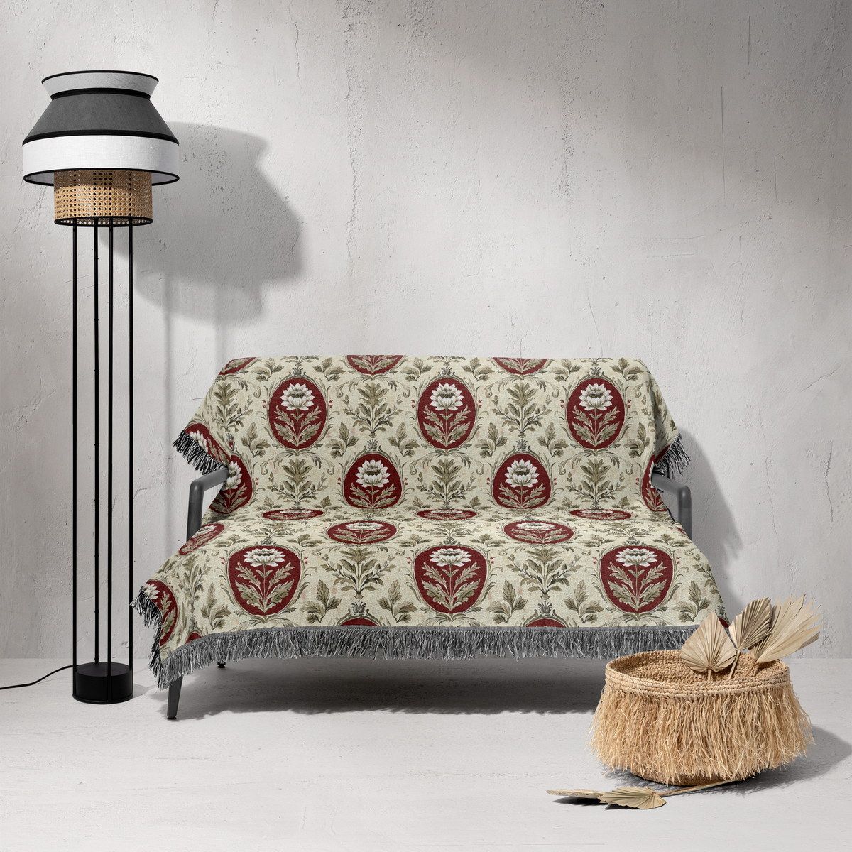 شال مبل ریش دار sofa shawl 129