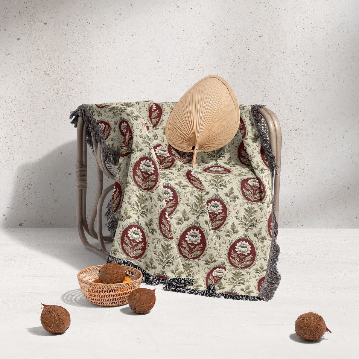 شال مبل ریش دار sofa shawl 129