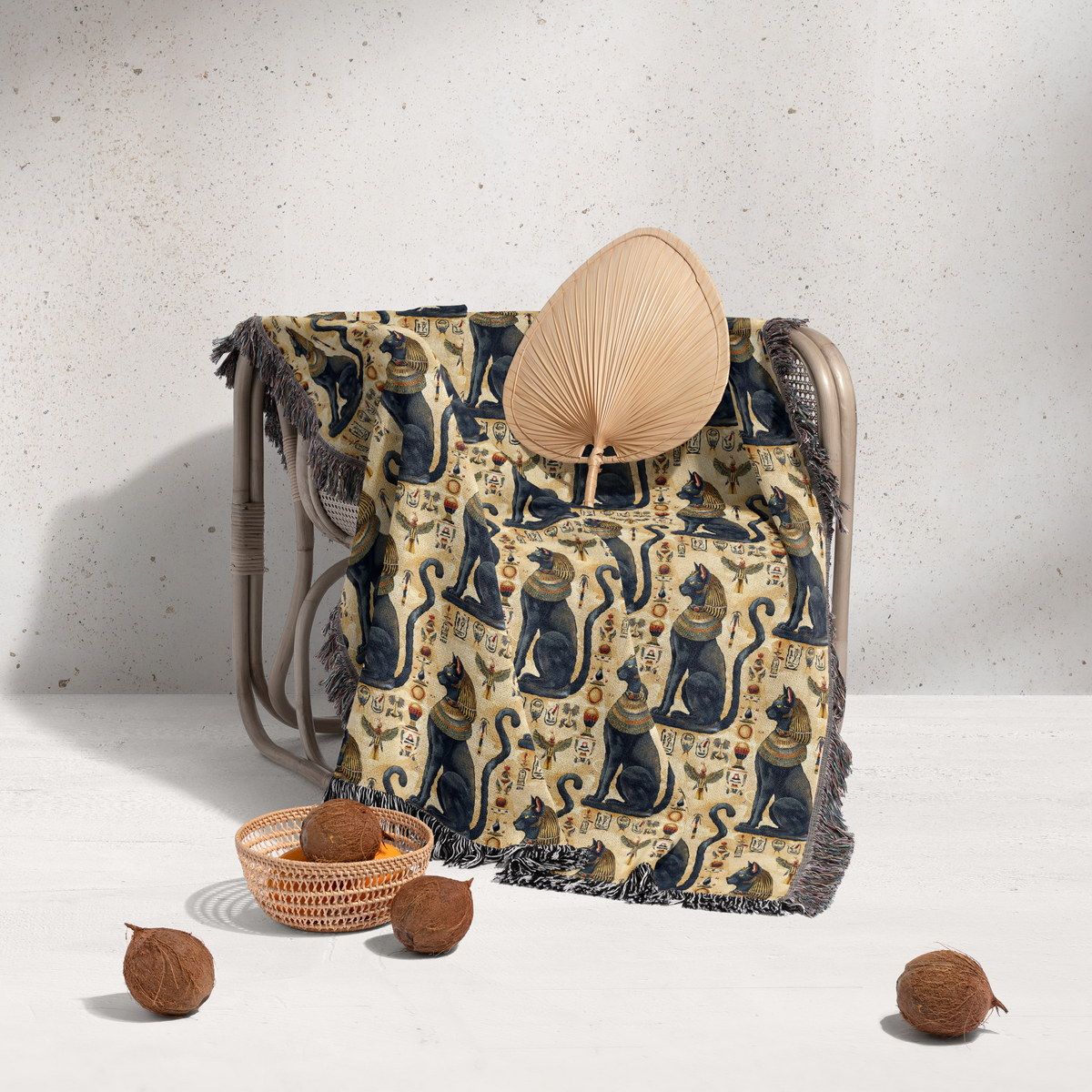 شال مبل ریش دار sofa shawl 131