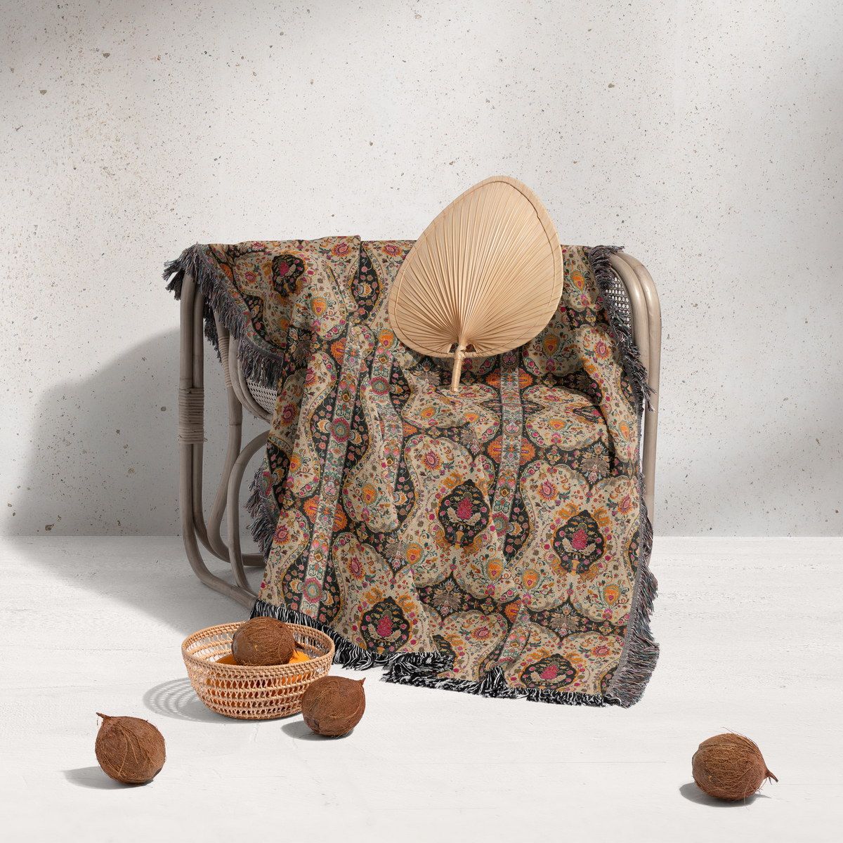 شال مبل ریش دار sofa shawl 134