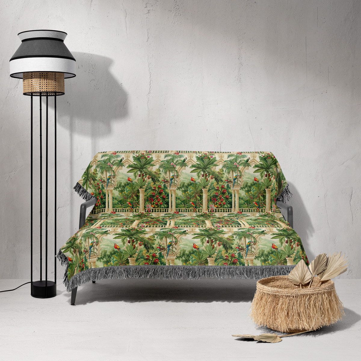 شال مبل ریش دار sofa shawl 135