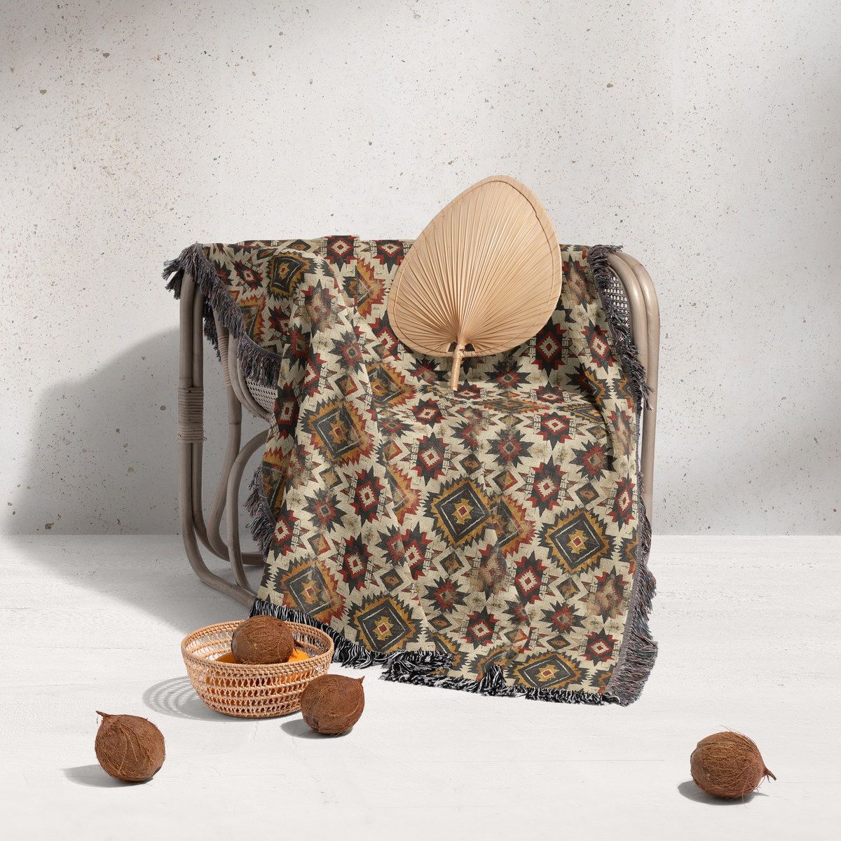 شال مبل ریش دار sofa shawl 136