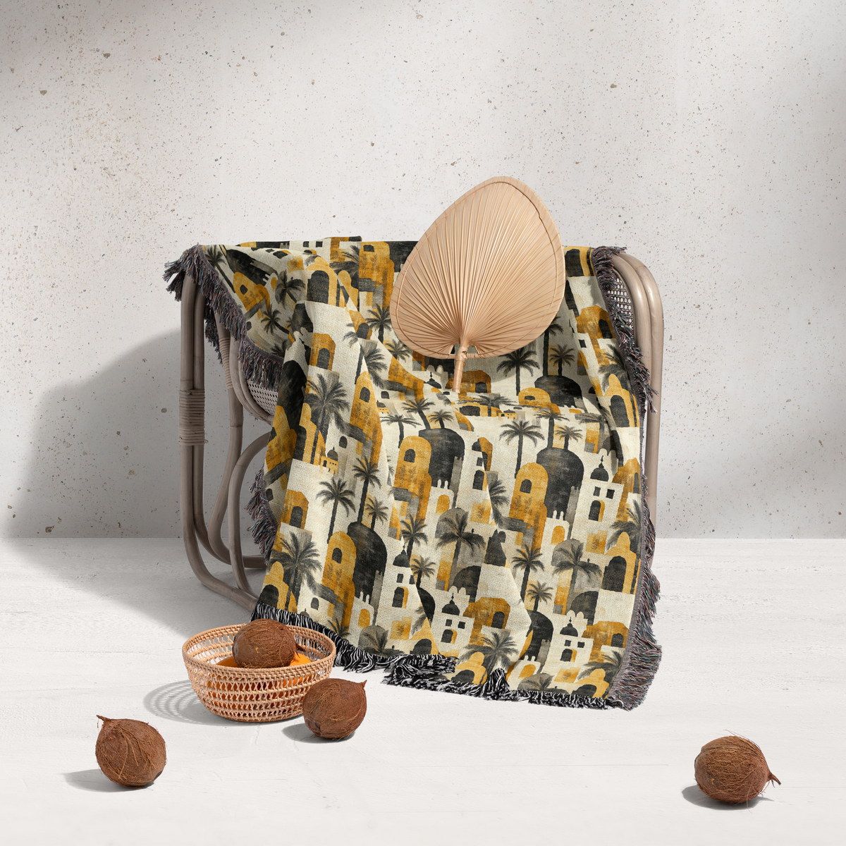 شال مبل ریش دار sofa shawl 138