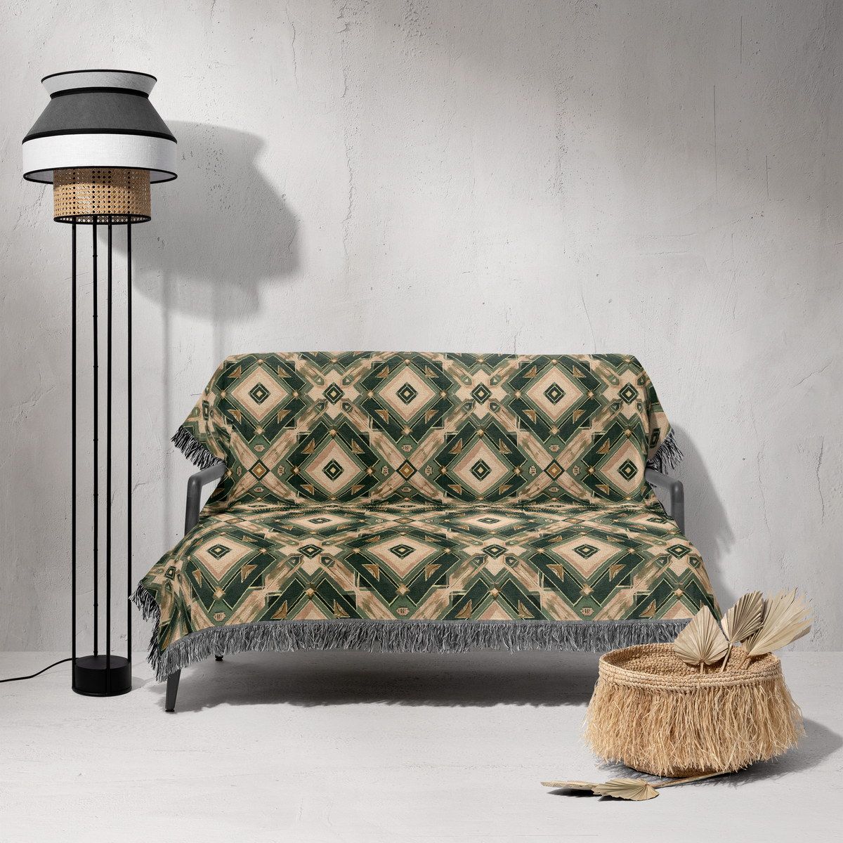 شال مبل ریش دار sofa shawl 141